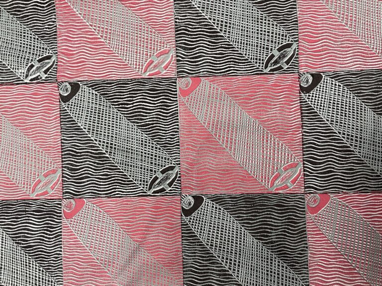 Mandjabu - Lino Print Fabric - Raylene Bonson